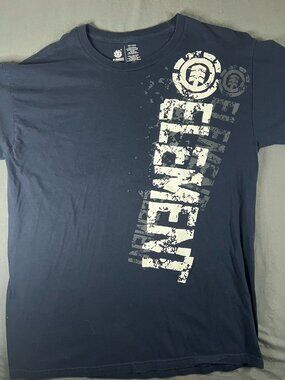 Y2K Element Skateboard Tee Men’s Large Navy Blue Skater Streetwear Surfing